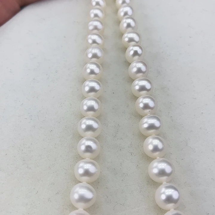 淡水珍珠颈饰银S925镶嵌卡9极光冷白高品