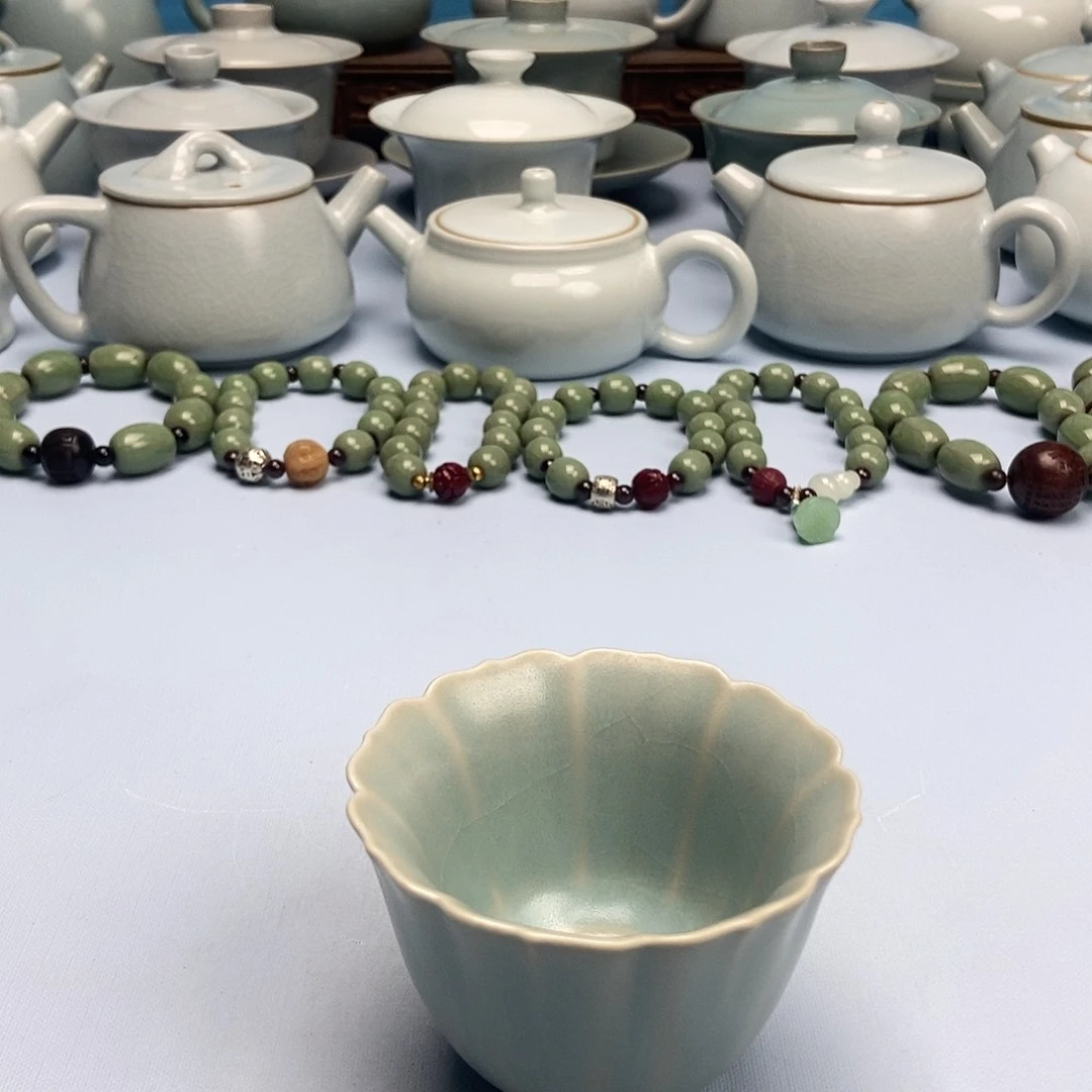 杯仿古葵口八方杯原矿原釉原产地