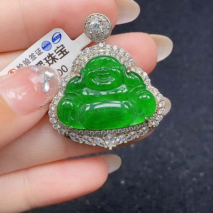 颈饰银S925镶嵌翡翠翡翠