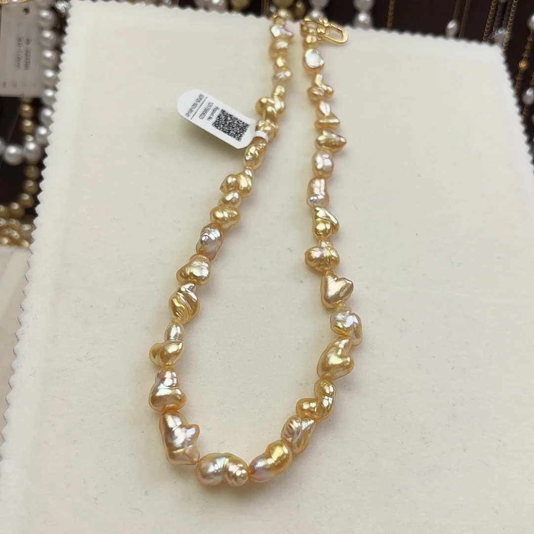 银S925镶嵌颈饰海水珍珠J**?Keshi