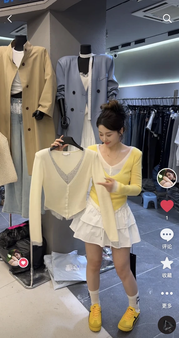 XF定制【半熟心动】拼接针织假两件