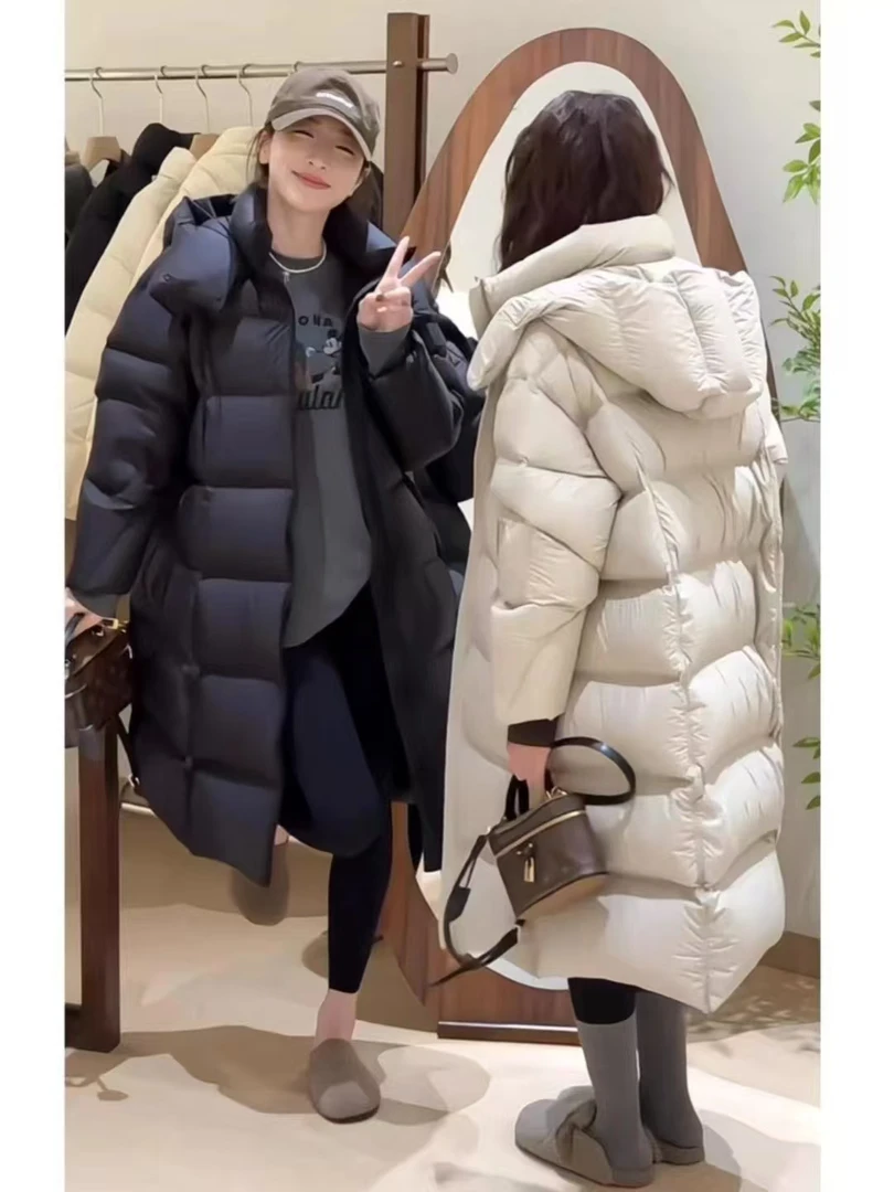 90白鸭绒长款泡芙羽绒服女2025年新款冬季超好看爆款小个子设计感