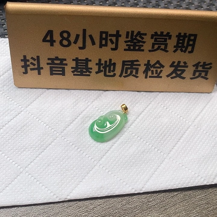 颈饰18K金镶嵌翡翠如意