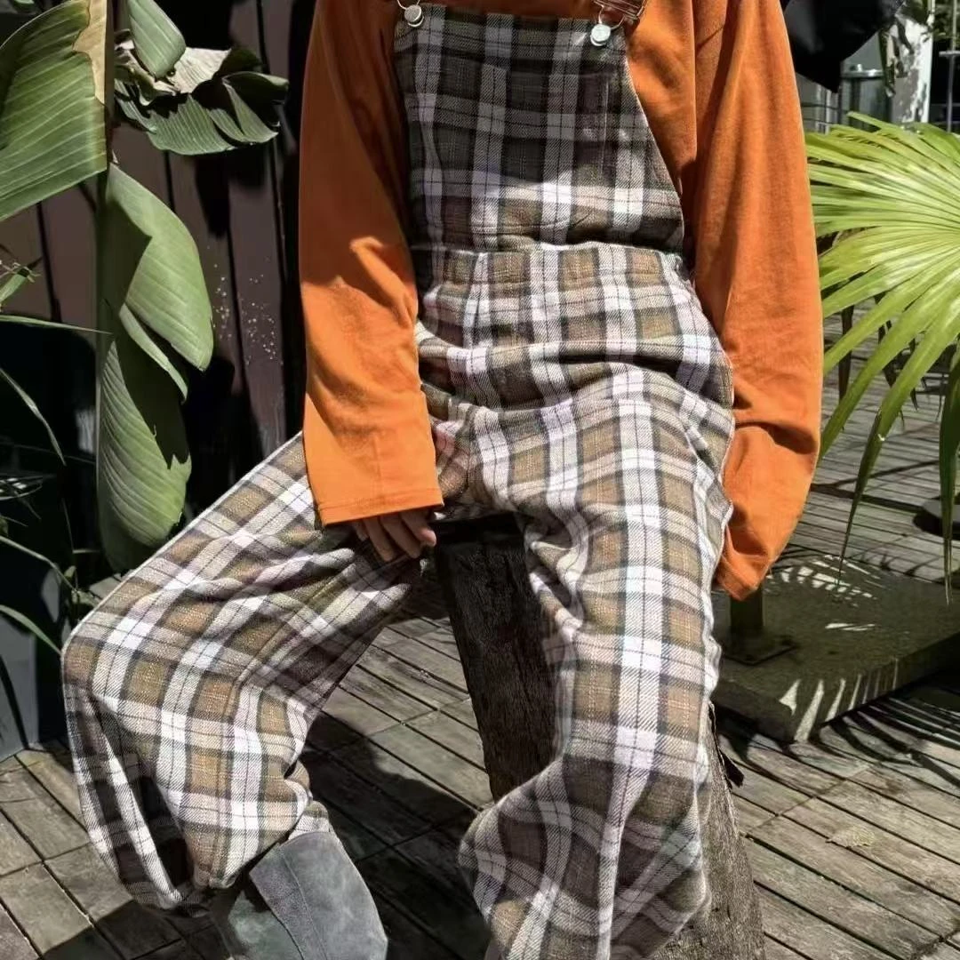 BANANA咖格羊毛背带裤