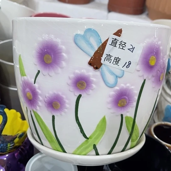 多肉绿植陶瓷花盆9.9包邮，有孔