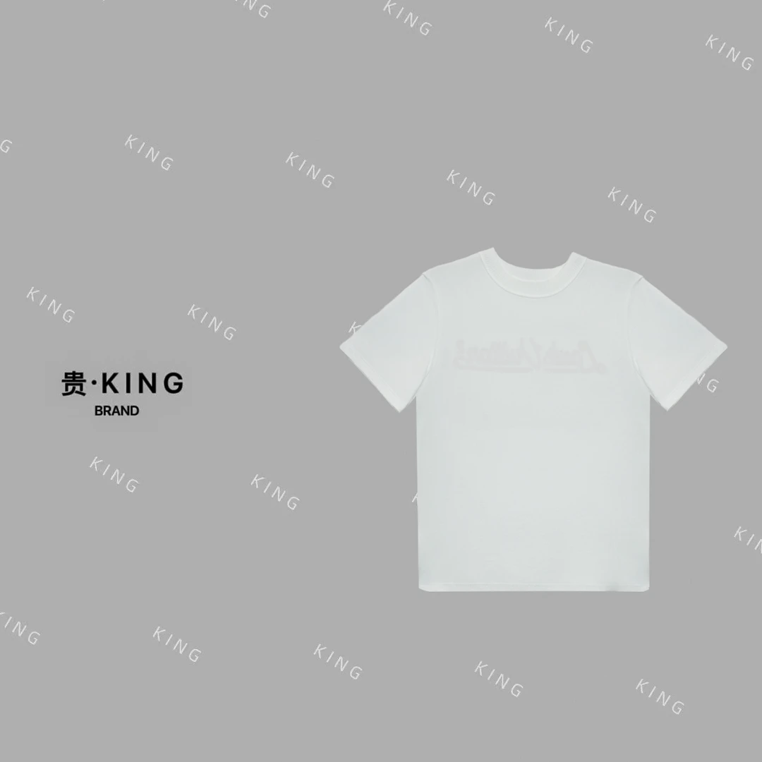 KING.BRAND字母刺绣短袖