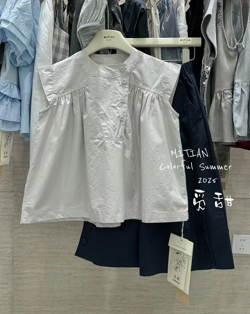 简韩风！儿童娃娃衫2025夏