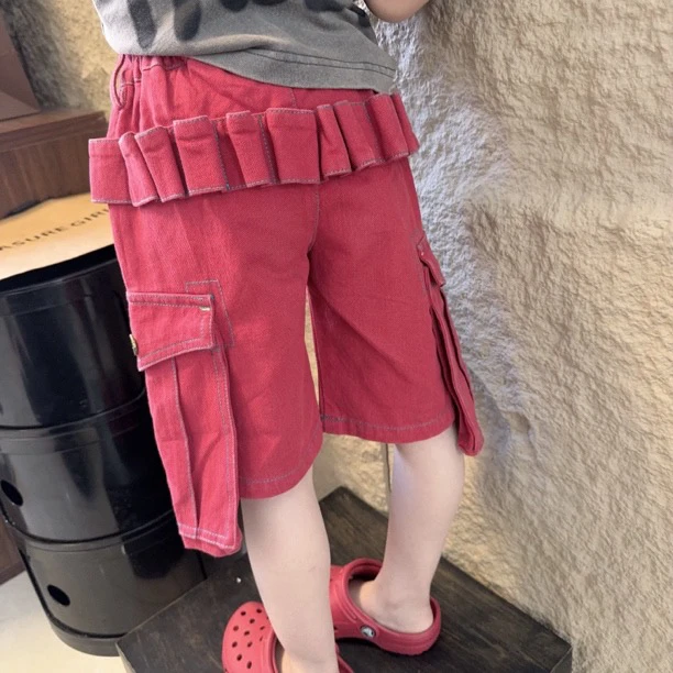 现货MZ.儿童夏季重工款复古时髦设计感百搭休闲短裤2099