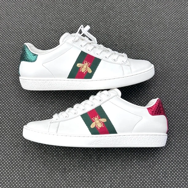 95新 GUCCI/古驰 37码 24cm 古驰 白色 小蜜蜂 板鞋 成色新