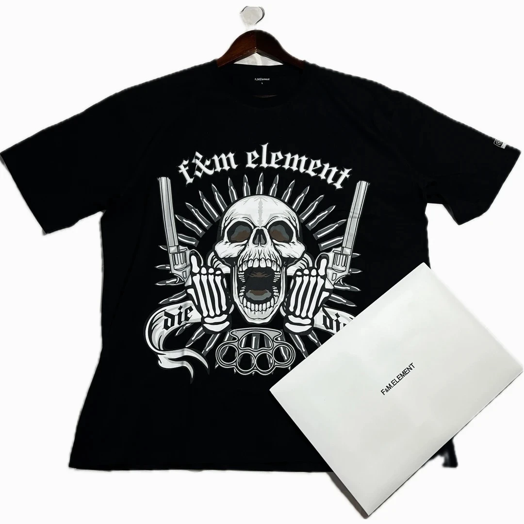 F&M ELEMENT新款春夏男款T恤莱卡棉T恤宽松时尚简约休闲男装