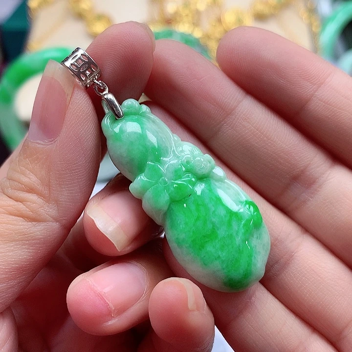 颈饰银S925镶嵌翡翠翡翠