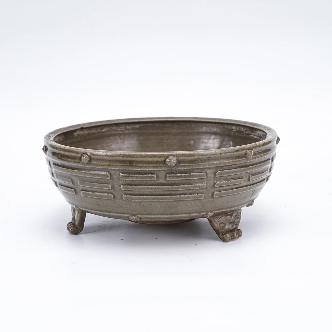 (AC7)R2502107明龙泉青瓷 贴塑八卦纹香炉