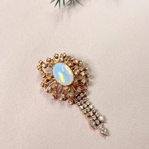 铜合金琉璃胸针 【六六中古】孤品复古胸针te7786