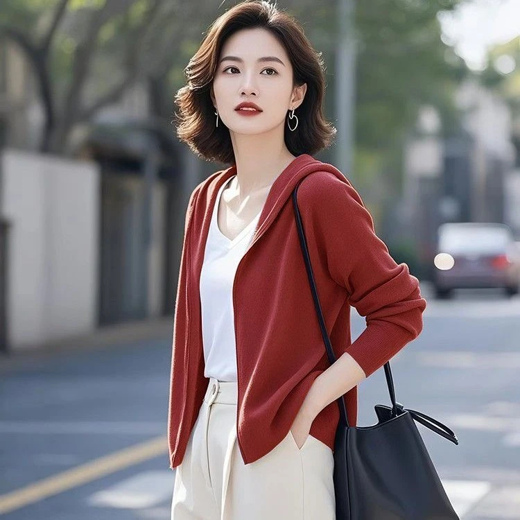 紫色连帽卫衣女春秋季2025新款早秋外套韩系慵懒风小个子开衫上衣