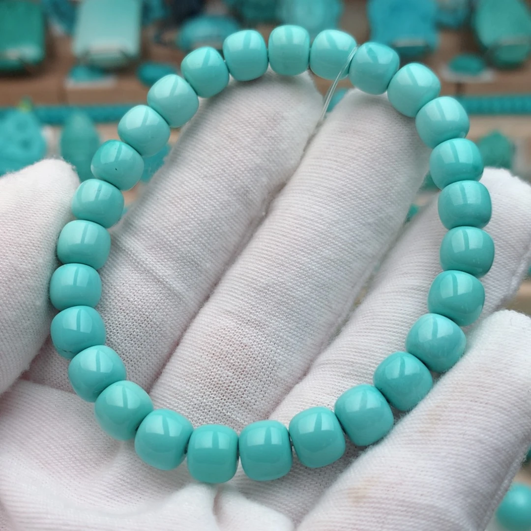 未镶嵌绿松石珠宝奇石7.5mm