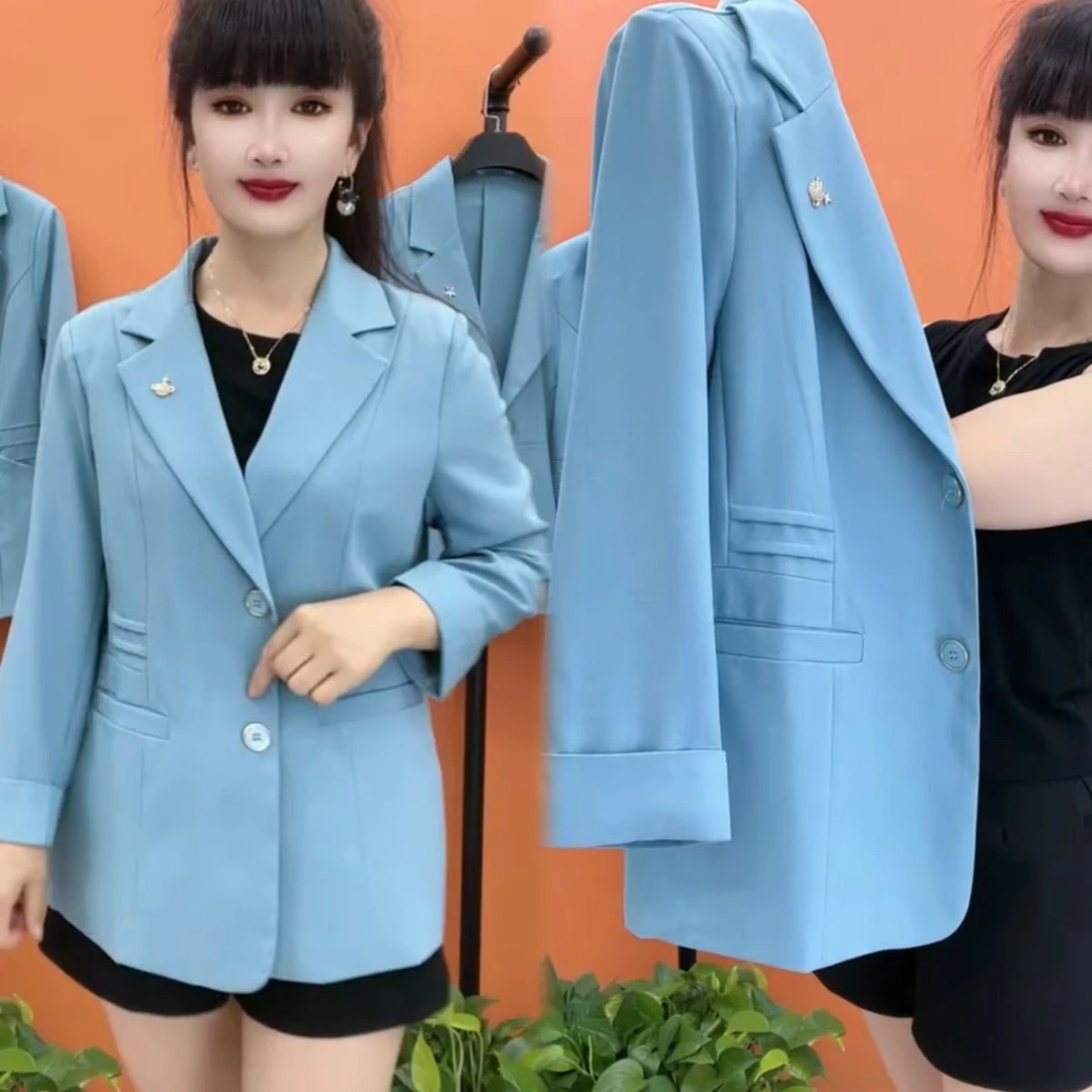 2025春夏新款妈妈修身显瘦时尚洋气气质上衣大码百搭西装西服外套