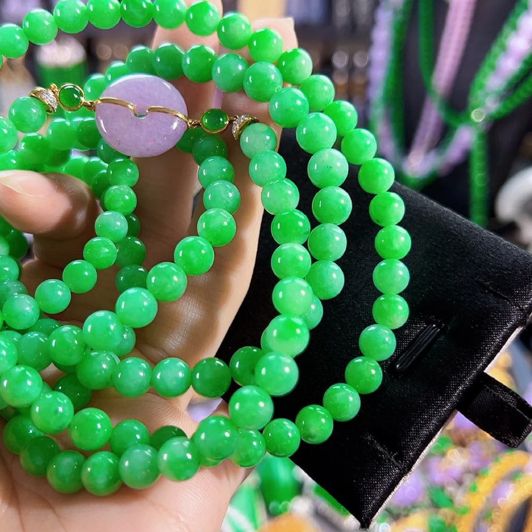 翡翠18K金镶嵌颈饰签收后24小时鉴赏期