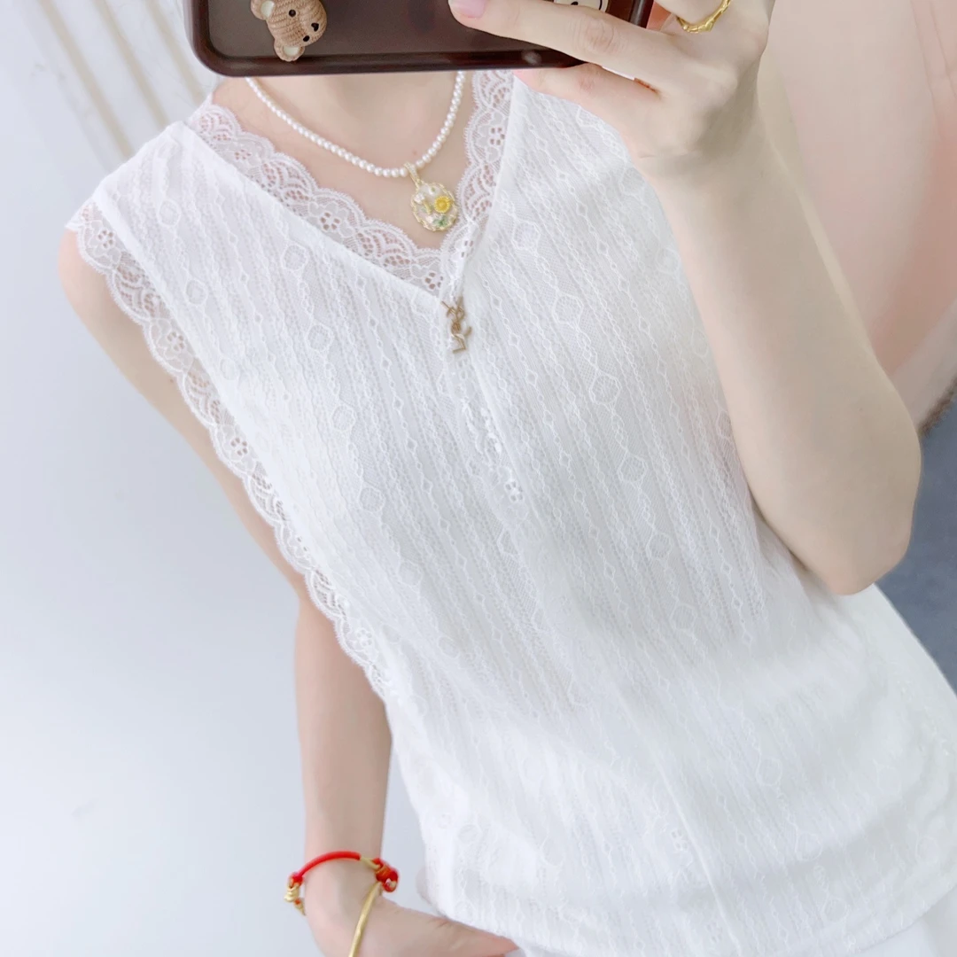 619休闲百搭纯色显瘦蕾丝内搭背心619/GP