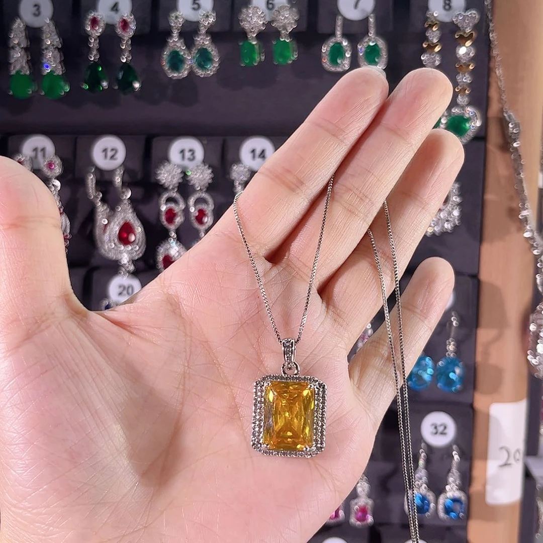 颈饰蓝宝石银S925镶嵌