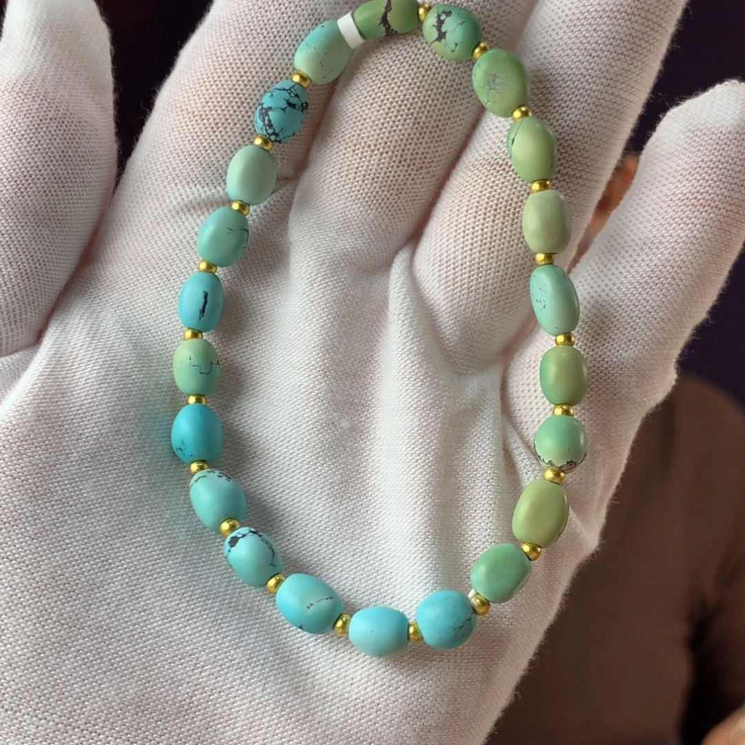 绿松石珠宝奇石未镶嵌手链