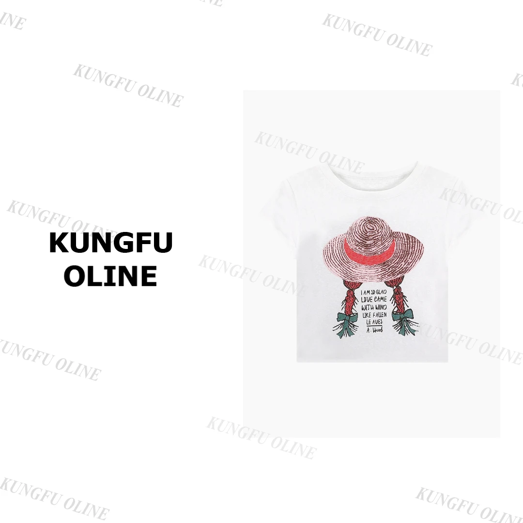 【晶晶】【草帽】T8789天丝亚麻流行款卡通印花短袖T恤潮流休闲上衣