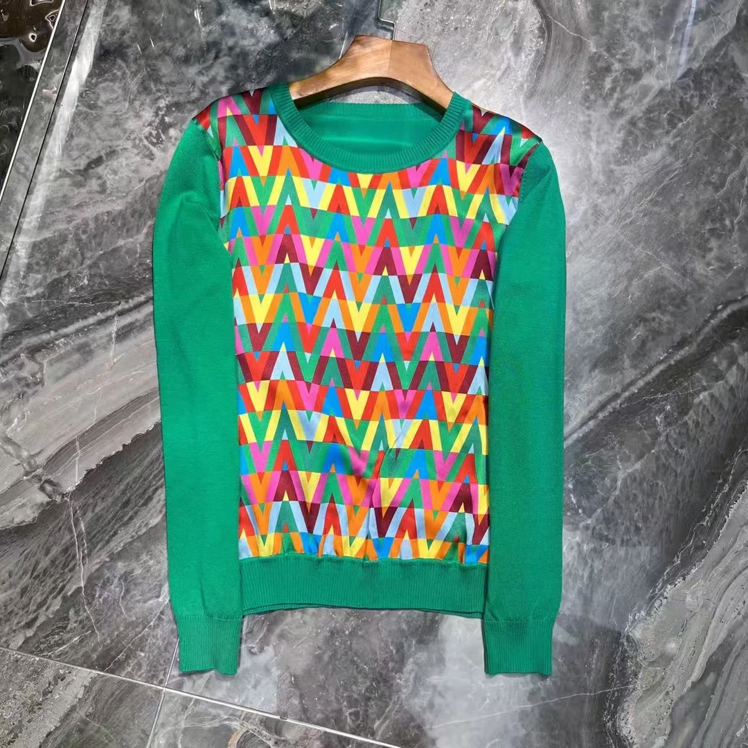 【清仓福利】AW 22384 华伦家印花绿色桑蚕丝重磅上衣