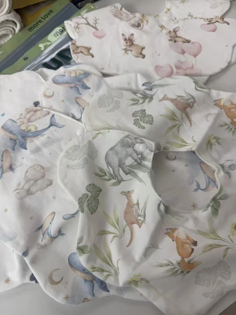 宝宝数码印花围嘴两条装