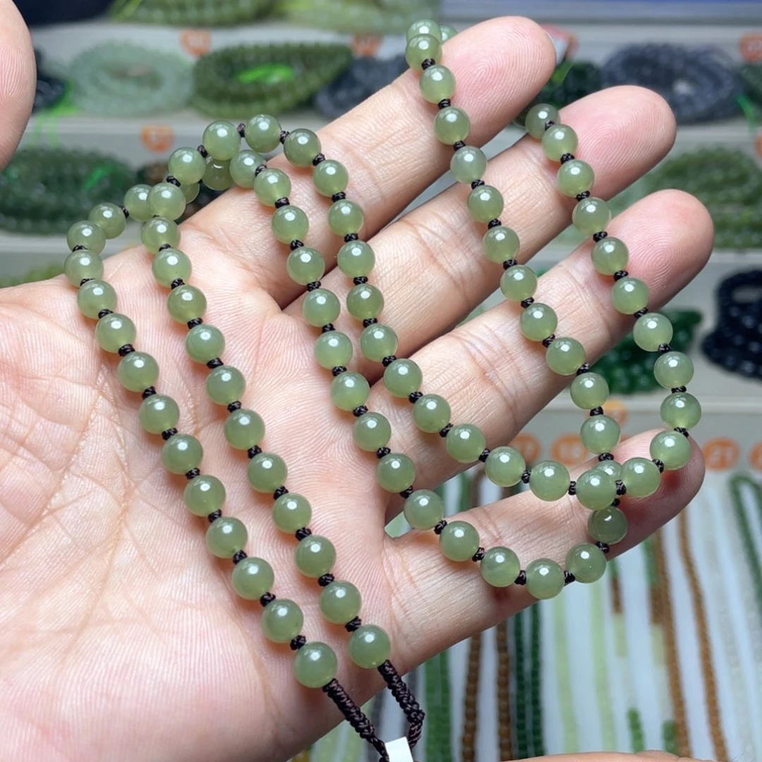 和田玉未镶嵌颈饰6mm