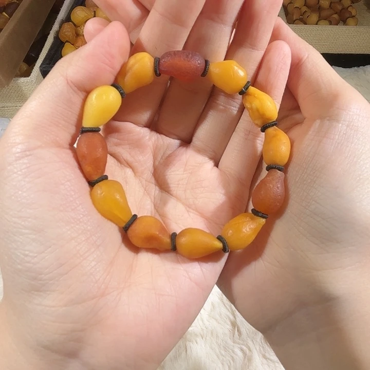 琥珀未镶嵌手链蜜蜡海漂手串