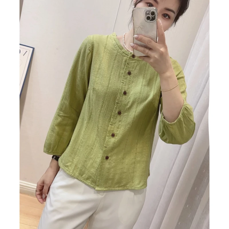 棉质七分袖舒适透气上衣25199