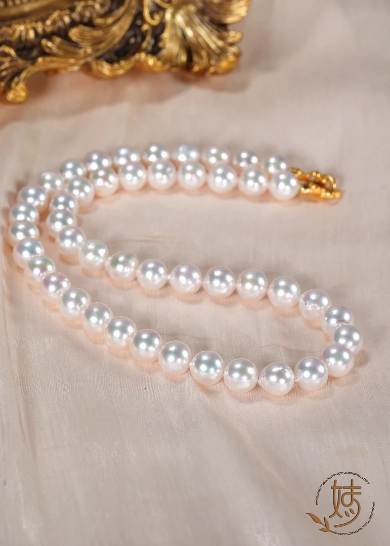 【婧婧甄选】臻品 · 超强光AKOYA海水珍珠DIY18K金项链 8.5mm+