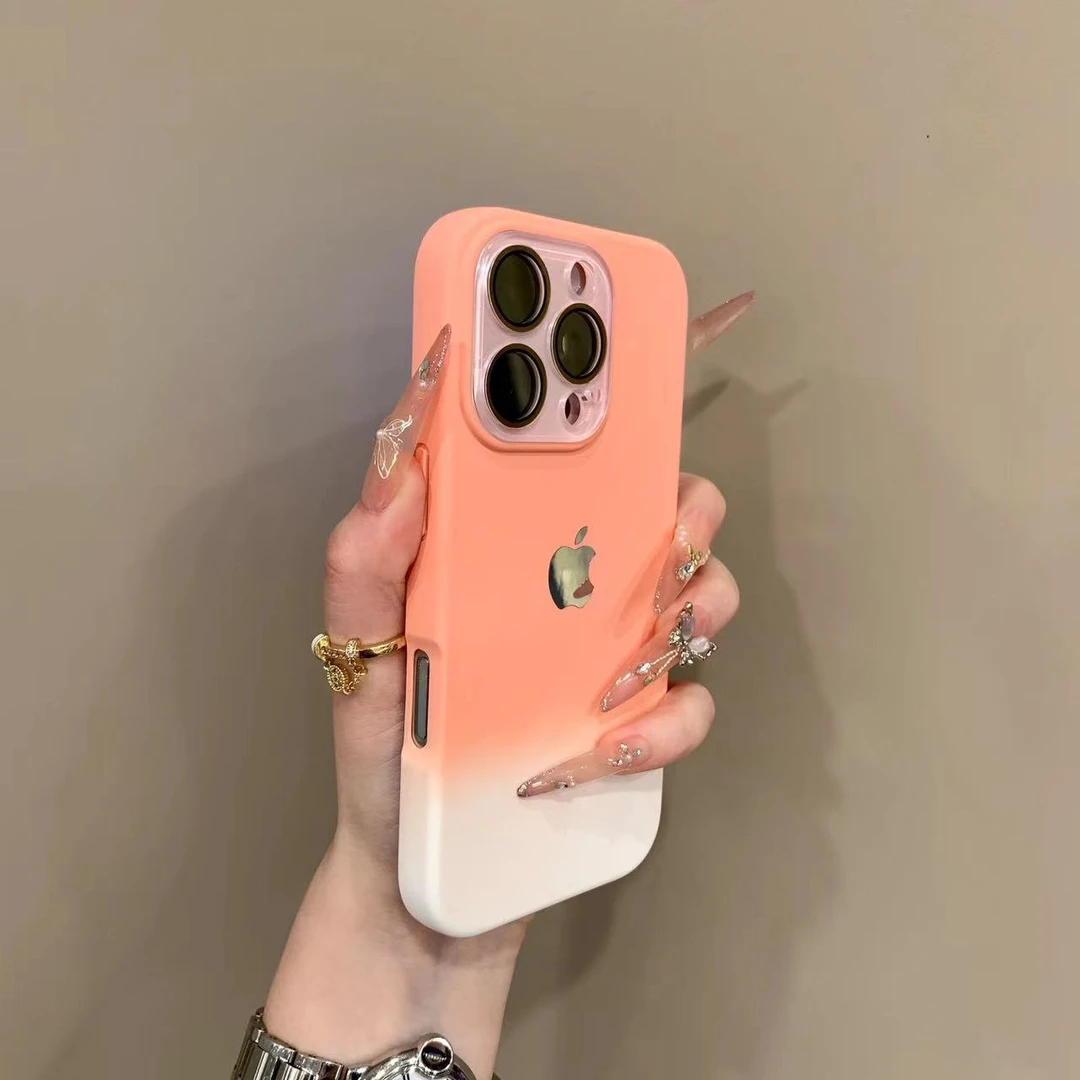 高级简约渐变肤感适用苹果16promax手机壳iPhone17个性15时尚14新