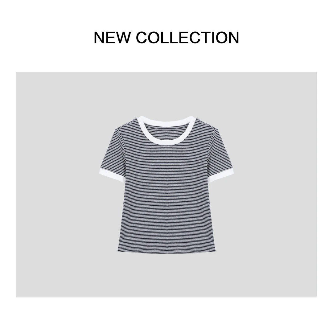 【琴姐专属】日常通勤条纹短袖T恤 T3528001