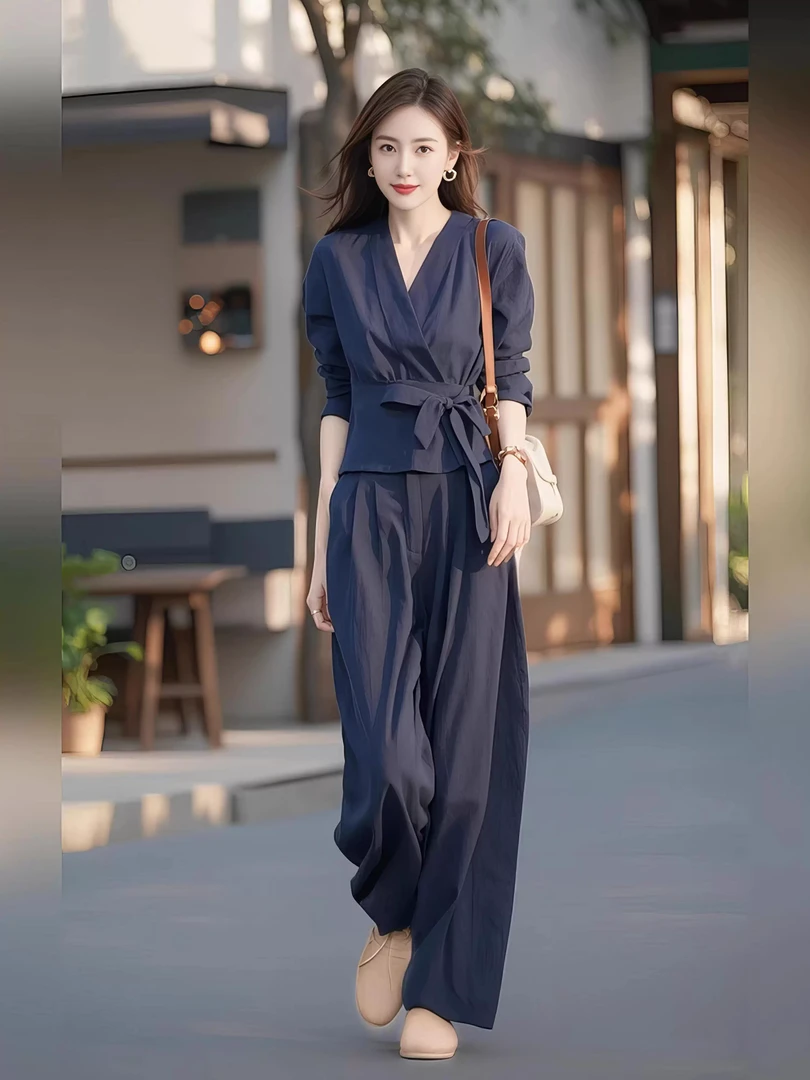 夏季轻熟风通勤风慵懒风时尚套装女装高腰夏季洋气气质显瘦女神范