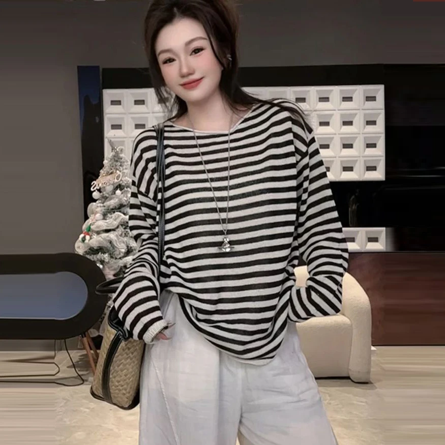 时尚潮流圆领T恤女2025早秋新款小众休闲显瘦百搭上衣潮女款