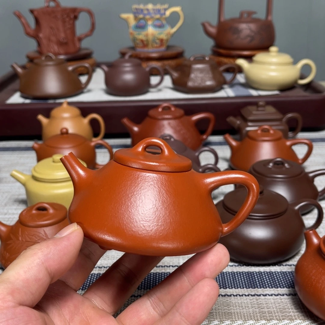 一***里紫砂茶壶朱泥子冶石瓢