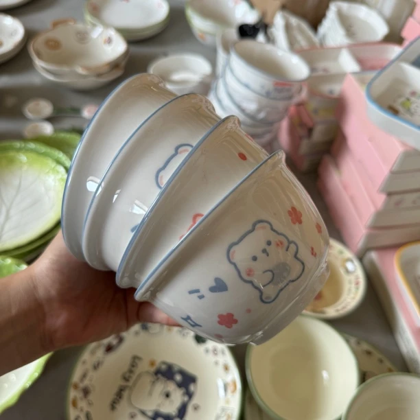 A402蓝色小熊4.5英寸米饭碗