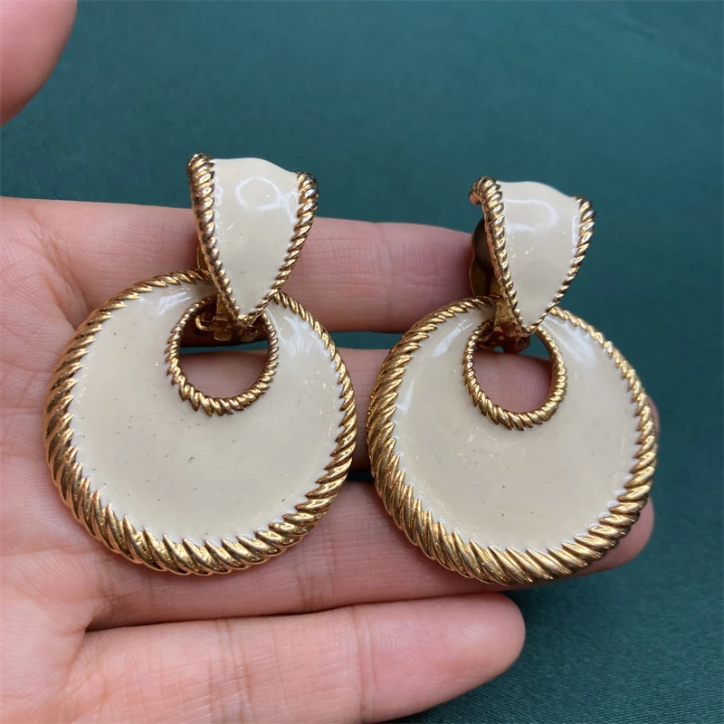 合金耳饰 大尺寸圈圈环扣珐琅耳环1-22【2070606-025】