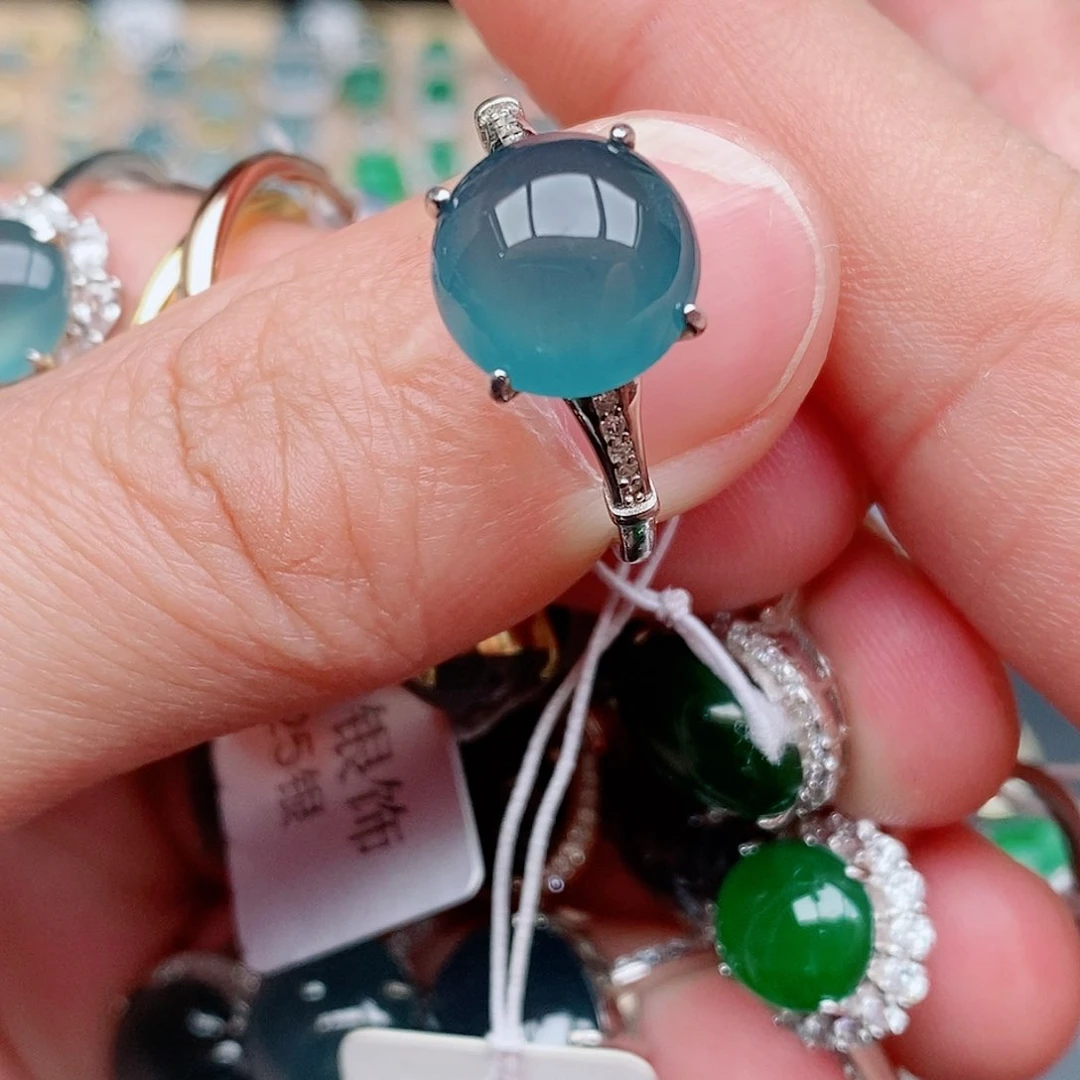 银S925镶嵌戒指翡翠志*雄