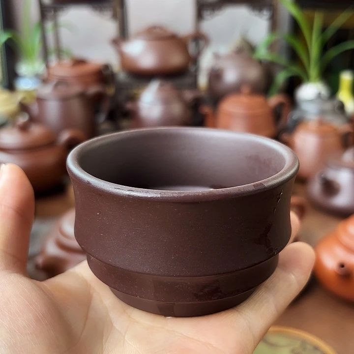 茶杯紫砂主人杯 老紫泥 100cc