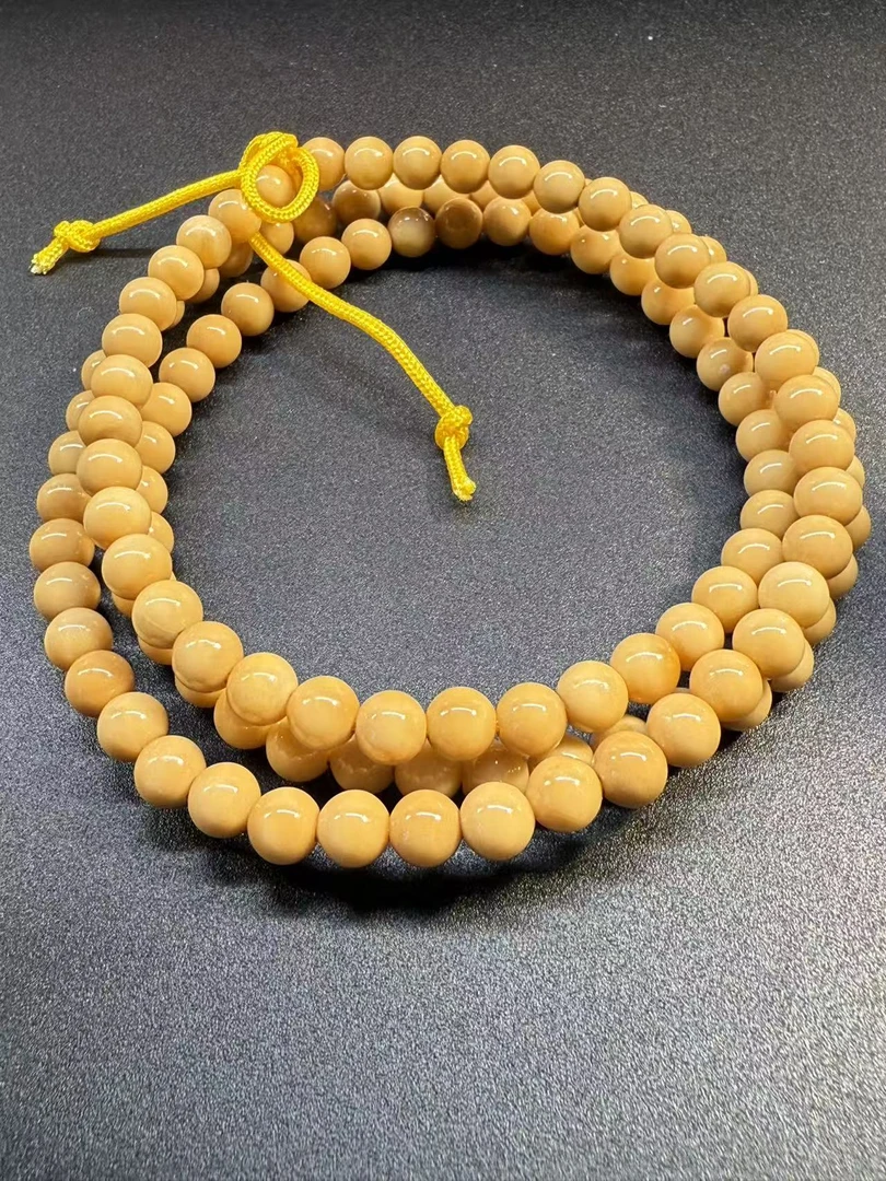 葛掌柜玩物—金豆子6MM龙脊菩提精工高抛定制圆珠108（微钥匙孔）043