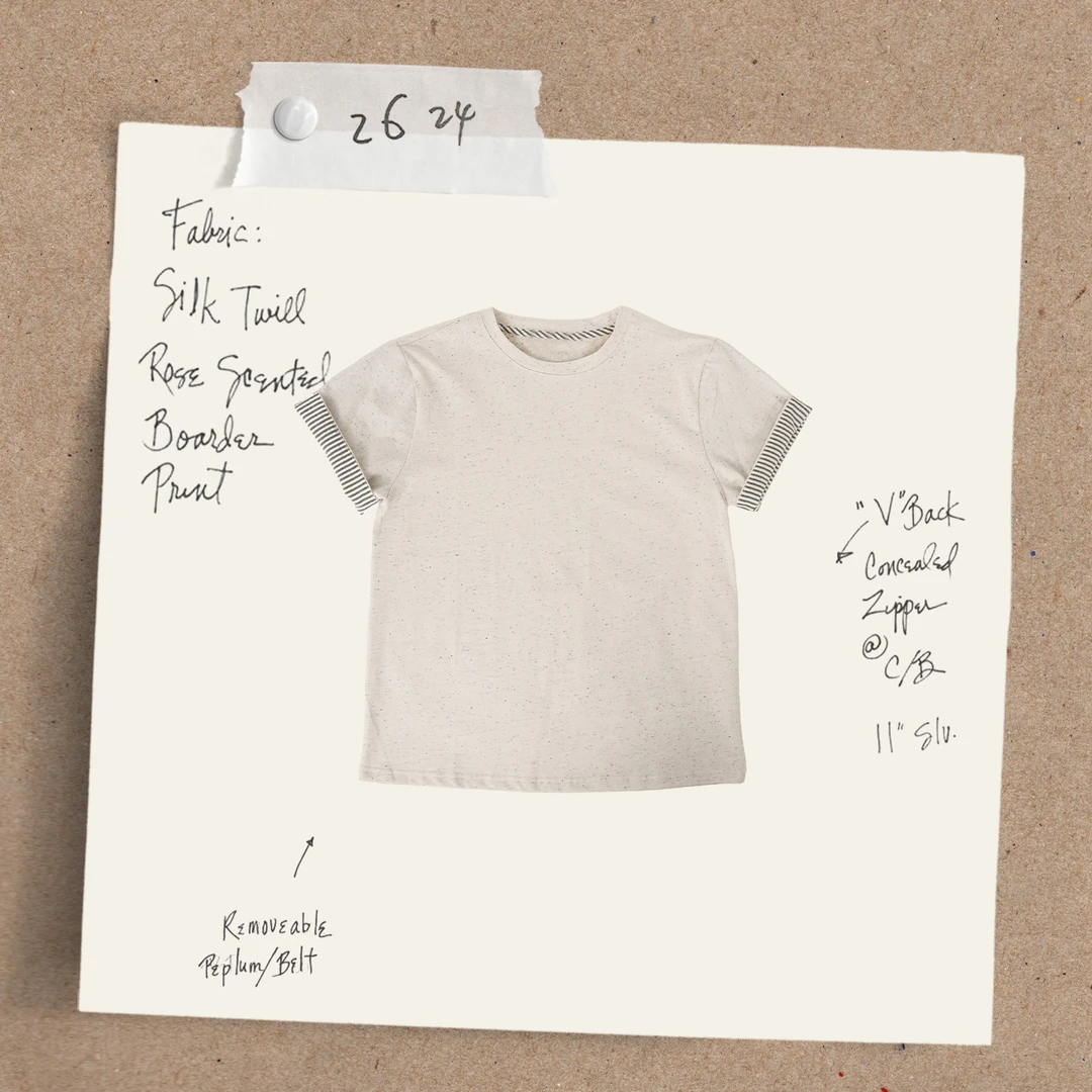 【特写】100棉定制麻点色极简风袖口拼接条纹短袖T恤H7009