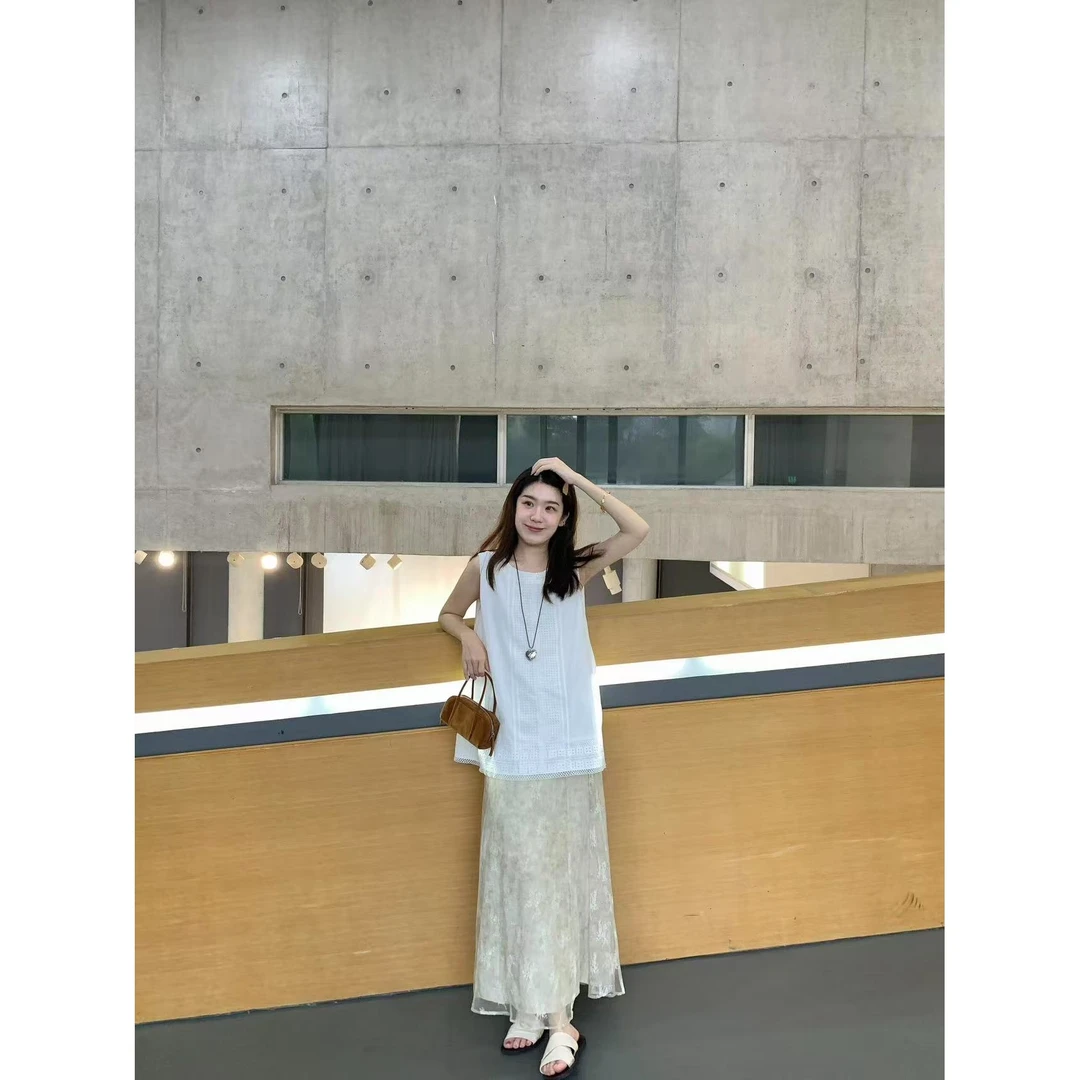 夏季新款高级感穿搭米色简约上衣半身裙小众休闲风两件套装女