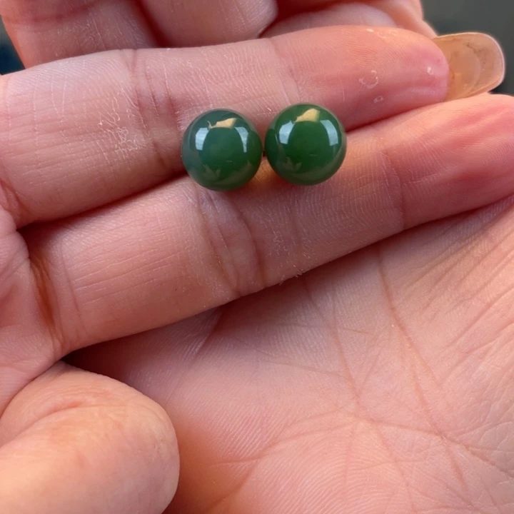 未镶嵌和田玉耳饰卡10碧玉