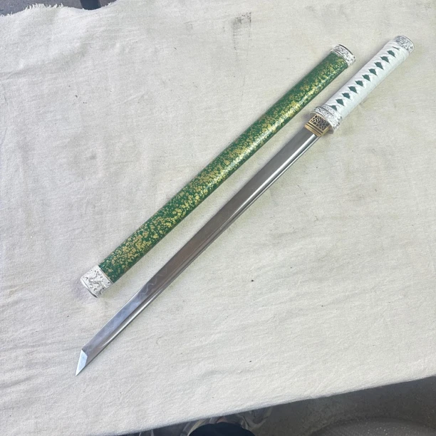 158  龙泉昊天宝剑T10烧刃大漆鞘唐横刀未开刃