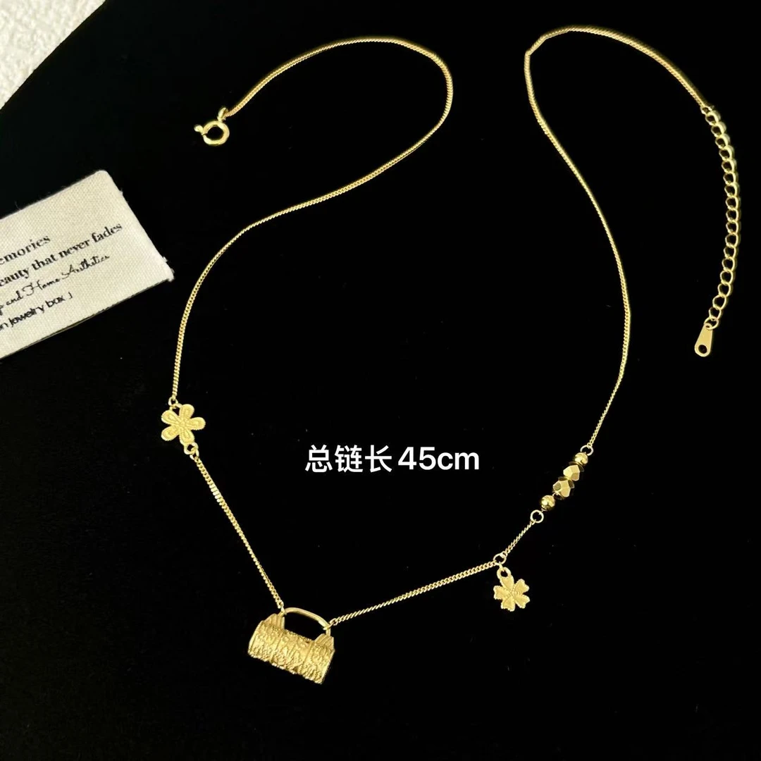 坠链均925银 新中式硕果累累小锁项链