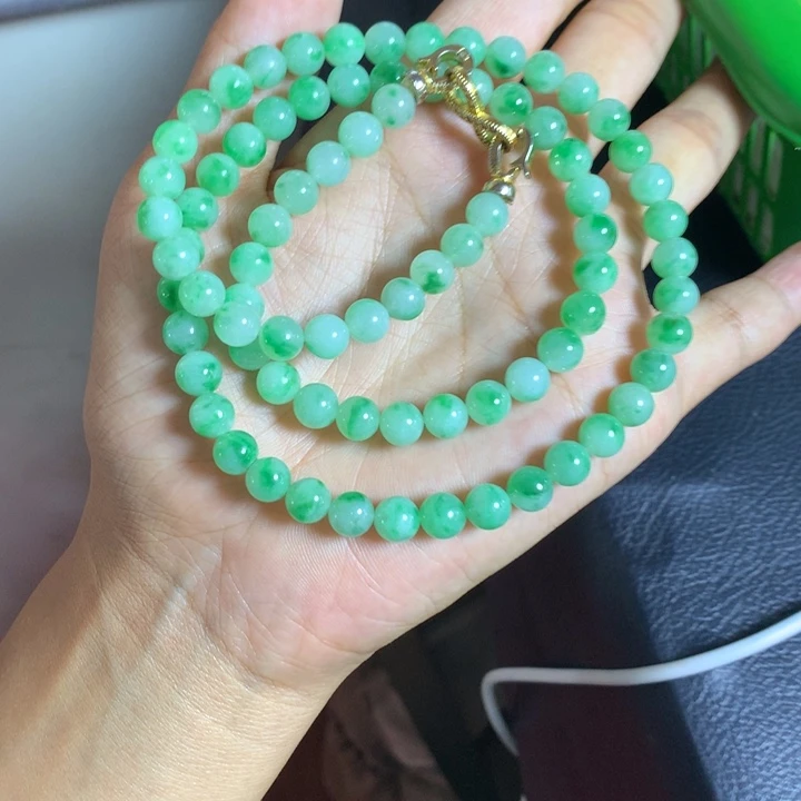 定制翡翠未镶嵌翡翠珠串卡7不退不换