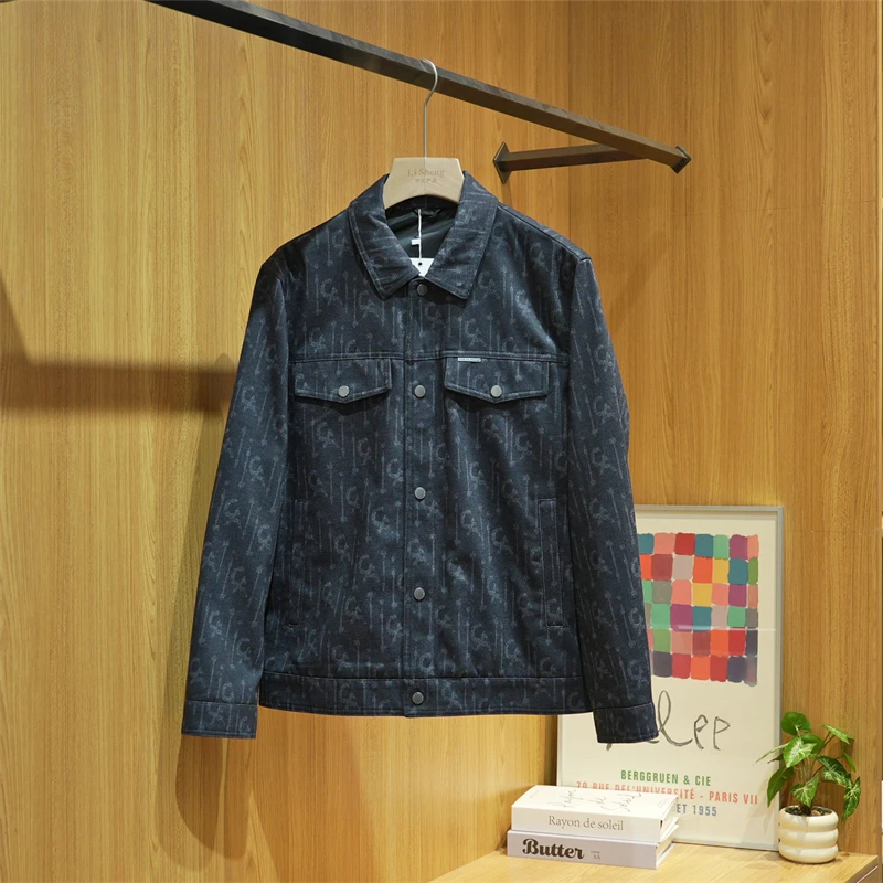 秋季剪标款男士花纹翻领夹克百搭休闲舒适工装外套Z1670-3Y116