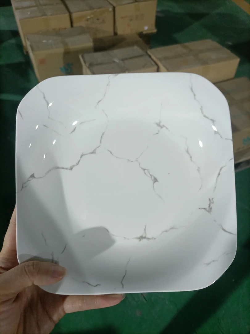 大理石方盘 六只 19厘米  特价尾单