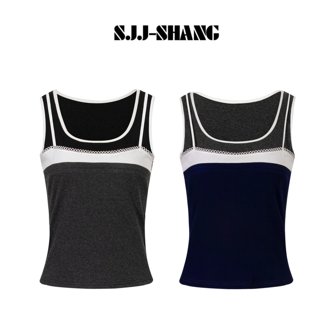 SJJ-SHANG【撞色背心】25ss新品重磅棉透气微弹设计感上衣q134612p